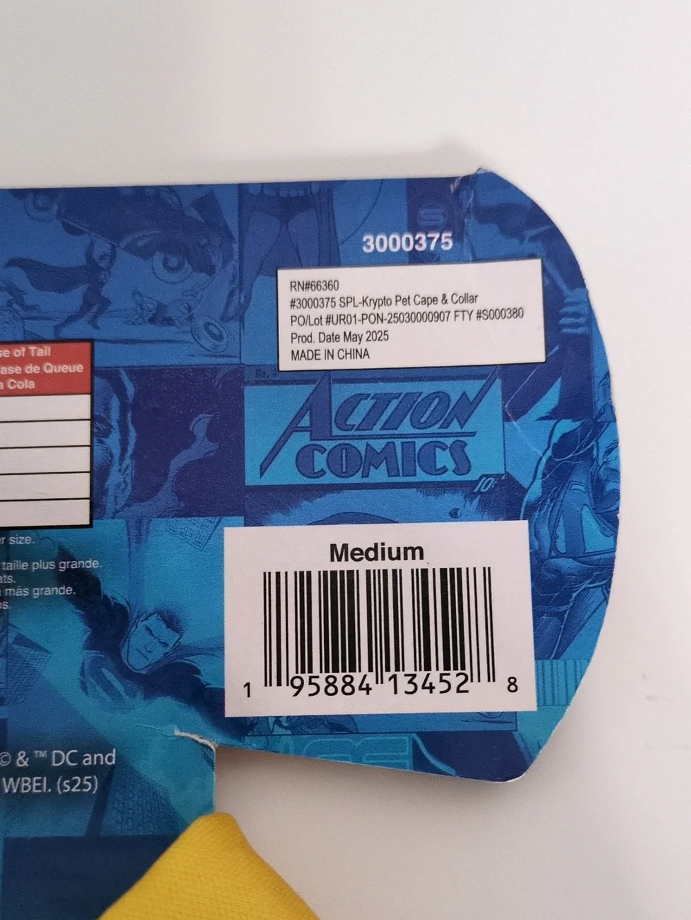 NWT Rubies DC Comics Krypto Superman Pet Cape with Collar Costume Set Medium M